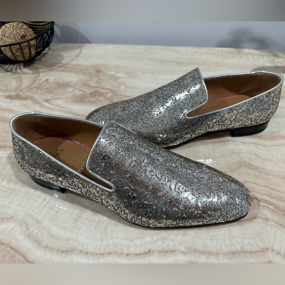 Christian Louboutin Silver Rococo Dandelion Oxford Leather Shoes